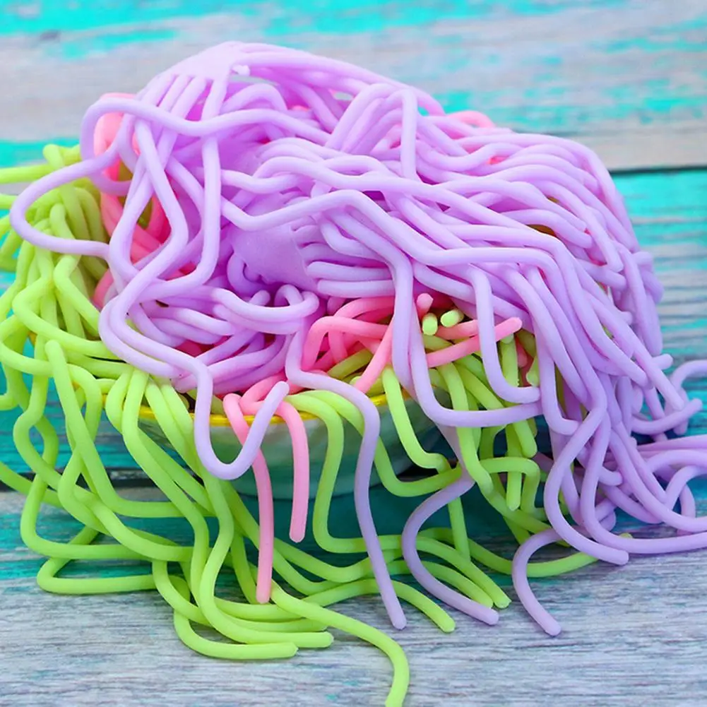 Simulation Ramen Noodles Elastic Pull Rope Fidget Toy TPR Soft Anti Stress Rope Toys Stretch String Stress Relief Autism Toys