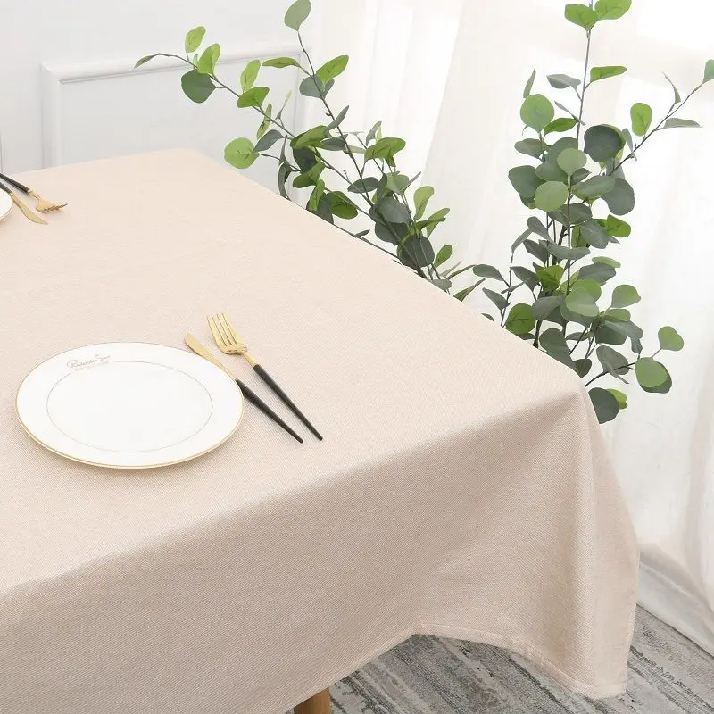 Beige Table Cloth for Birthday Party Rectangular Tablecloths for Balcony Table Grey Home Textile Birthday Tablecloth