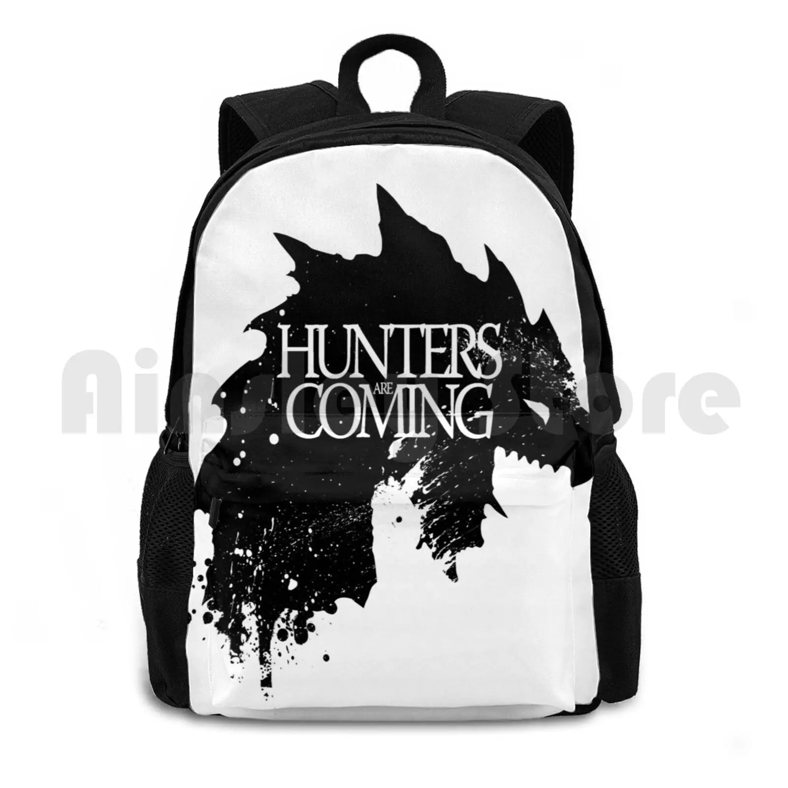 Hunters Are Coming Outdoor Hiking Backpack Waterproof Camping Travel Monster Hunter Video Games Series