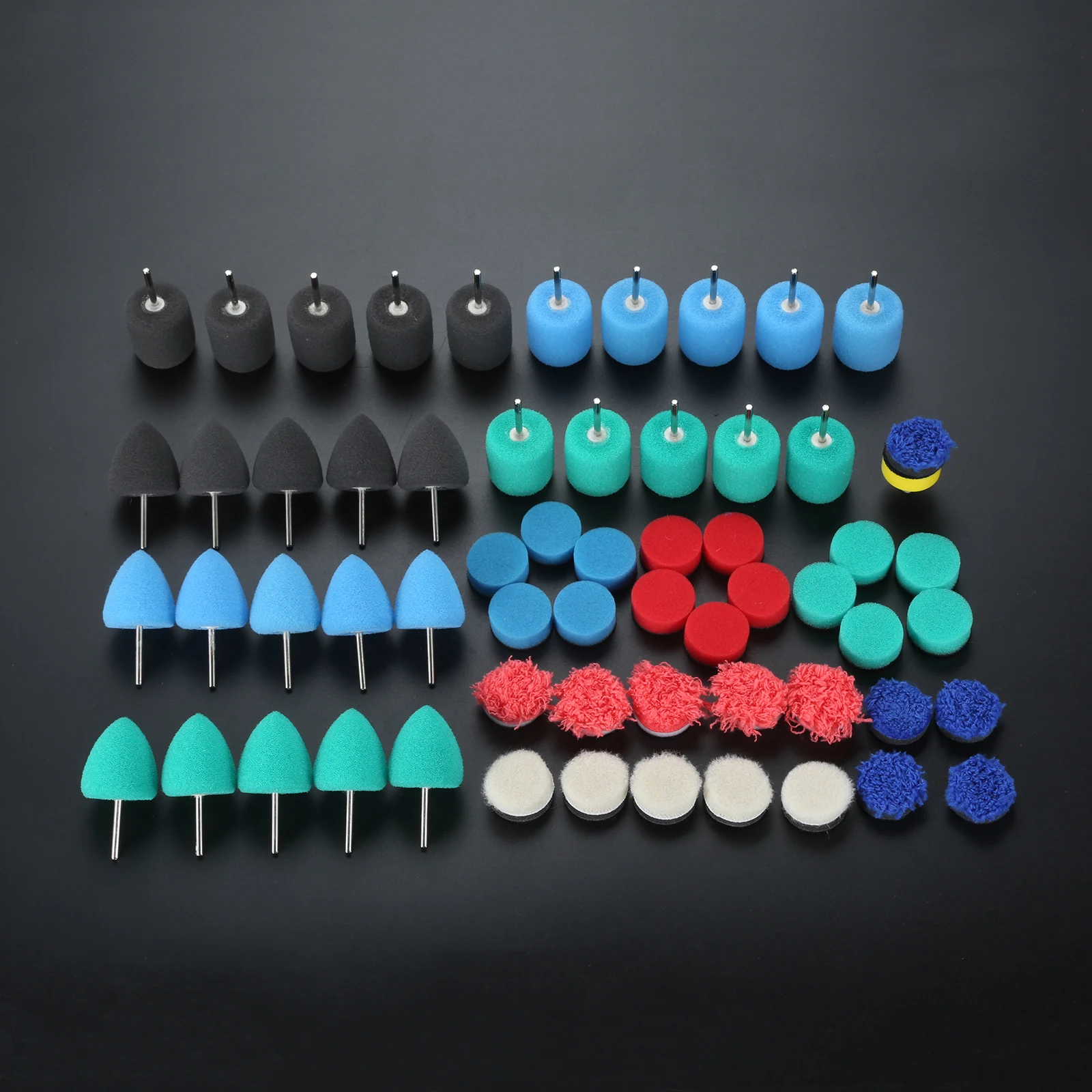 61 Pcs/set Mini Polishing Pad Car Detailing Drill Polish Pads Sponge Flexible Shaft Buffing Wheels Kit Auto Polisher Machine Set