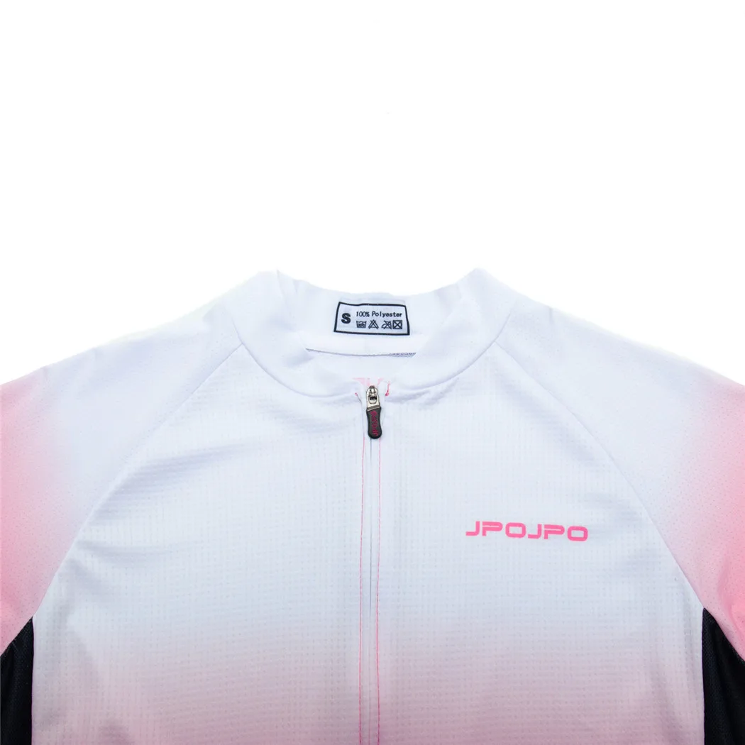 Pink-White Autumn Cycling Jersey Women Long Sleeve Spring Bicycle Clothing Tops Pro Team MTB Bike Jersey Racing Cycling Jacket