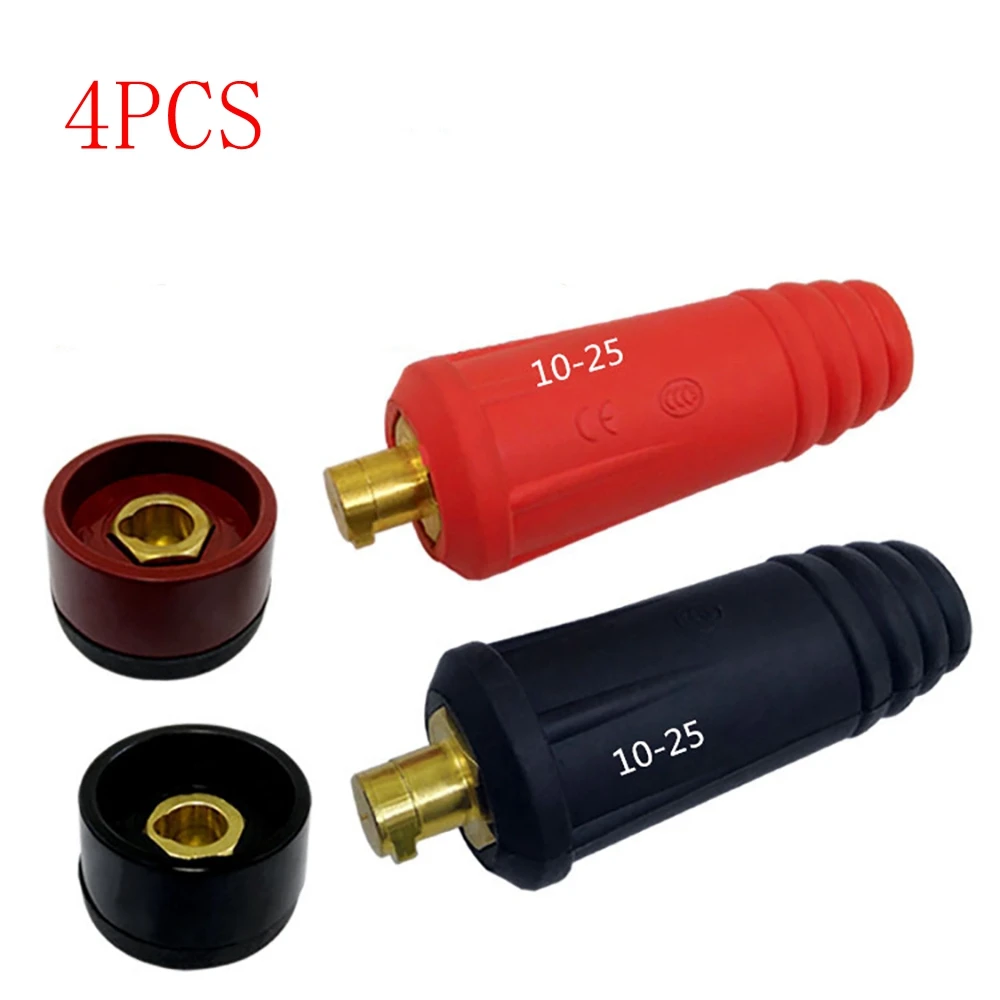 4PCS DKJ10-25 & DKZ10-25 TIG Welding Cable Panel Euro Connector Accessory Plug Socket Welding Machine Quick Fitting Connector