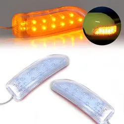 2Pcs 13/9 LED Car Turn Signal Light Auto Rearview Mirror Indicator Lamp Soft Flashing FPC Universal Yellow Amber Light Source
