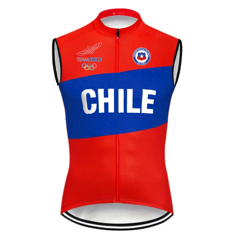 Chile Pro Team Sleeveless Vest Cycling Short Jersey Bicycle MTB BikeT-shirt Jacket Road Ride Mountain Maillot  Sports Clothing