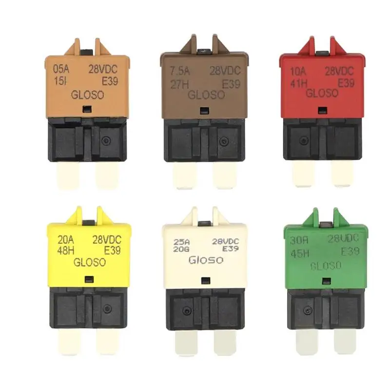 VODOOL DC28V 5A/7.5A/10A/20A/25A/30A Manual Reset Fuse Adapter ATC Circuit Breaker Blade Fuse For Car Truck Boat Marine Vehicle