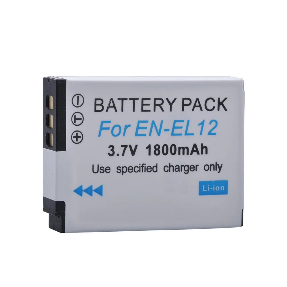 

1pc 1800mAH EN-EL12 ENEL12 EN EL12 Li-ion Batteria for Nikon EN-EL12 S8200 S9100 S9200 S9300 P300 P310 AW110 W300 Camera Battery