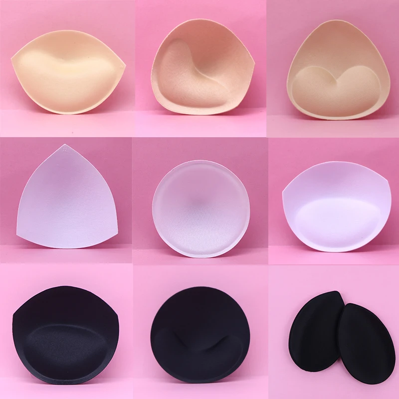 2pair Sponge Bra Pads Push Up Breast Enhancer Removeable Bra Padding Inserts Chest Cups Pads for Swimsuit Bikini Padding