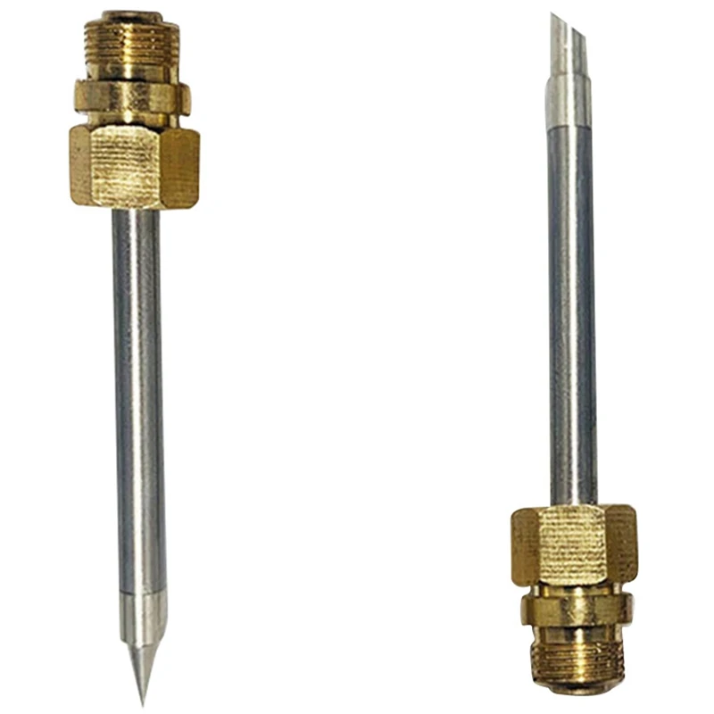 2 Pcs 510 Interface Soldering Iron Tip Mini USB Soldering Iron Tip Welding Rework Accessories, Horseshoe & Pointed