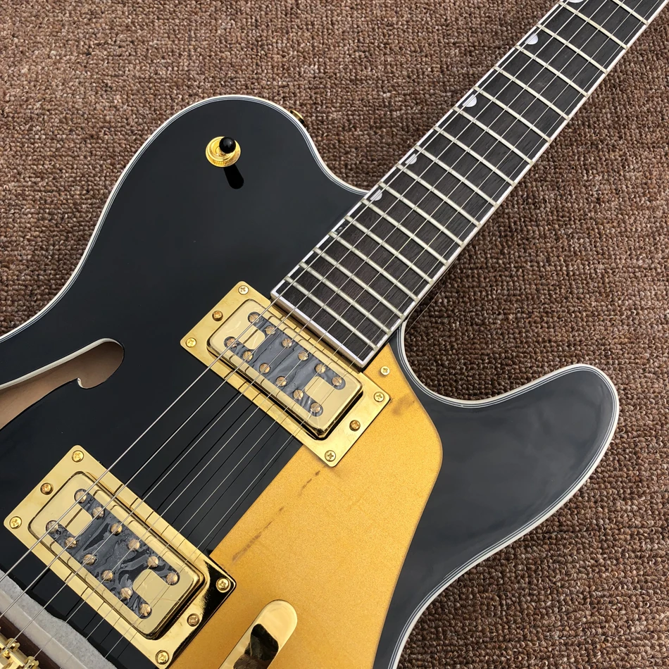 Guitarra eléctrica, diapasón de palisandro, Hardware dorado, cuerpo hueco de Jazz, gran oferta, envío gratis