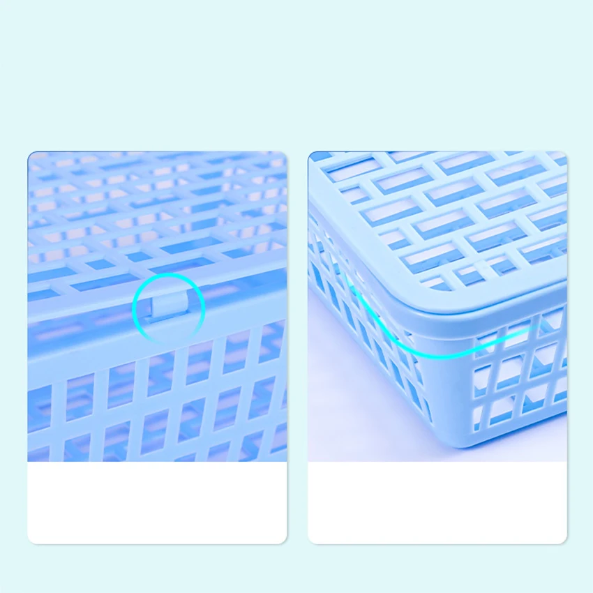 A4 Size Plastic Storage Basket With Lid Organizing Container,Desktop Hollow File Paper Letter Organizer Tray