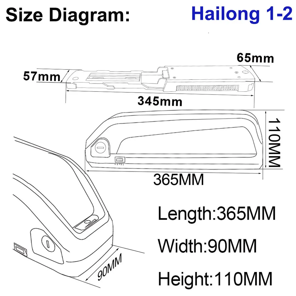 Hailong 36V 10Ah 13Ah 48Volt 16Ah Battery Pack For 250W 500W 1000W 1500W Electric Bike Bicycle Power