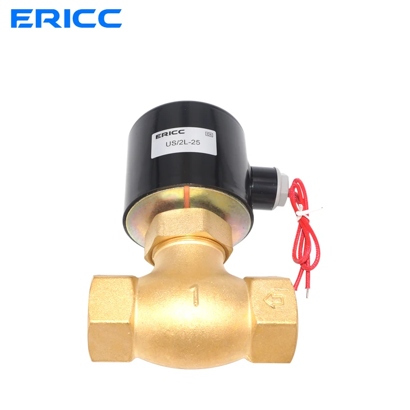 

US/2L 1 1/4" 1 1/2" 2" usually closed Brass Electric Solenoid Valve12V 24V 220V 110V Pneumatic Valve for Water Oil Gas