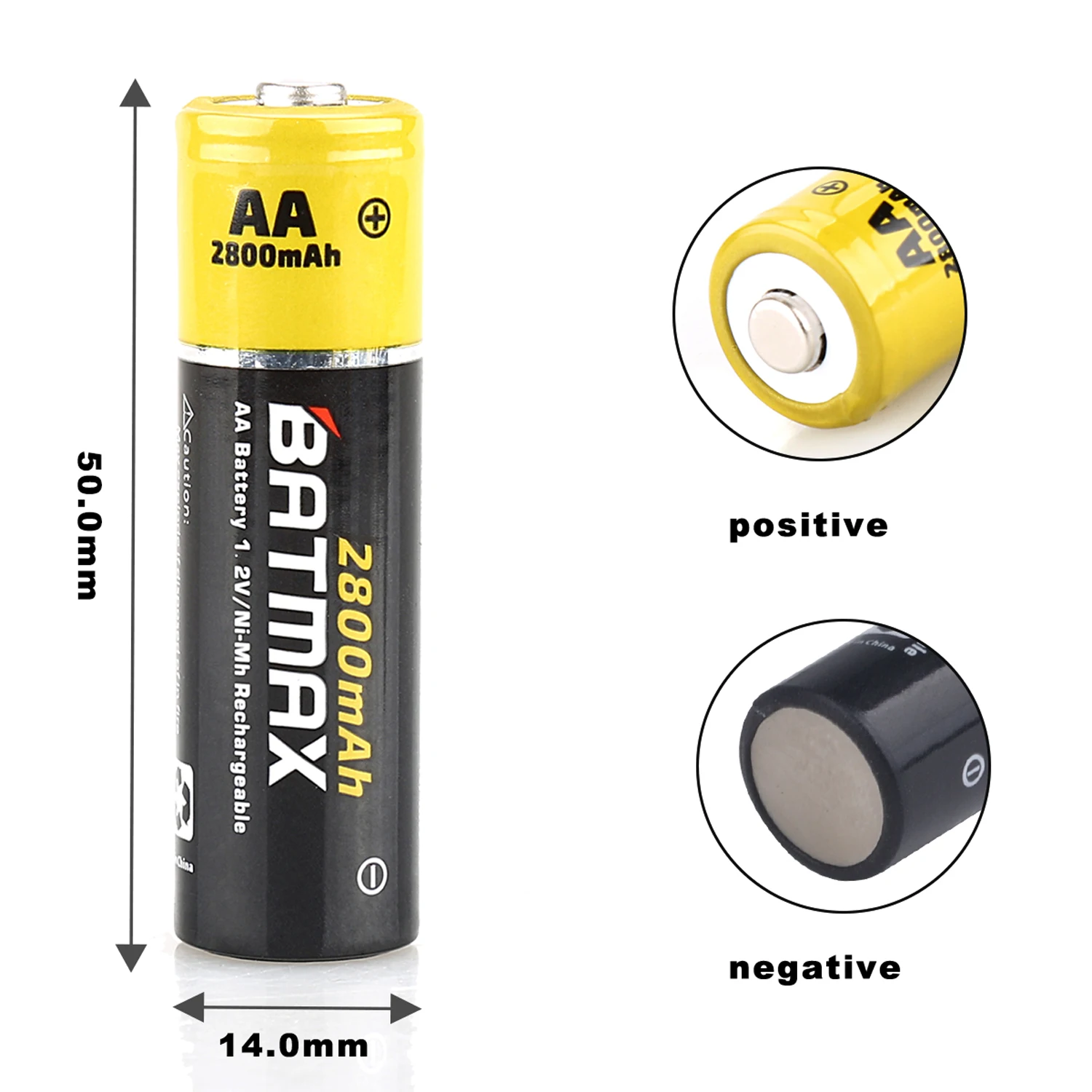 Batmax 2800mAh AA Battery 4/8/12/16/20PCS Ni-Mh Rechargeable Battery for Camera, Calculator, MP3 Player,Remote Control,etc