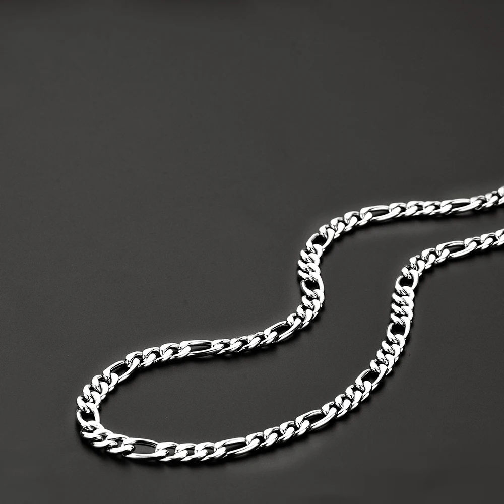 Low price 8MM stainless steel figaro chain necklace for men fashion hip-hop rock style jewelry length 50-70CM drop shipping