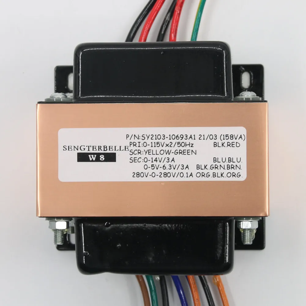 Transformador de potencia tipo EI para Audio en casa, 158W, 280V-0-280V, 0-5v-6, 3V, 0-14V, para preamplificador de tubo Cary