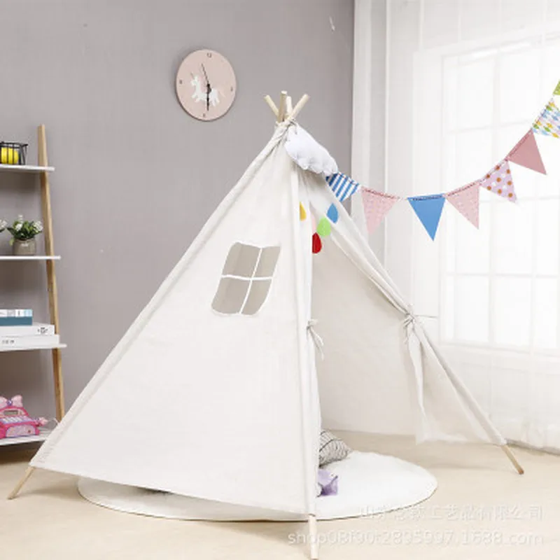 Children's Tent Teepee Tent For Kids Portable Tipi Infantil House for Kids Play House Kids Tents LED Lights Decoration