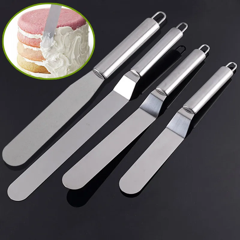 

6/8/10 Inches Stainless Steel Butter Cake Cream Spatula for Cake Smoother Icing Frosting Spreader Fondant Pastry Cake Decorating