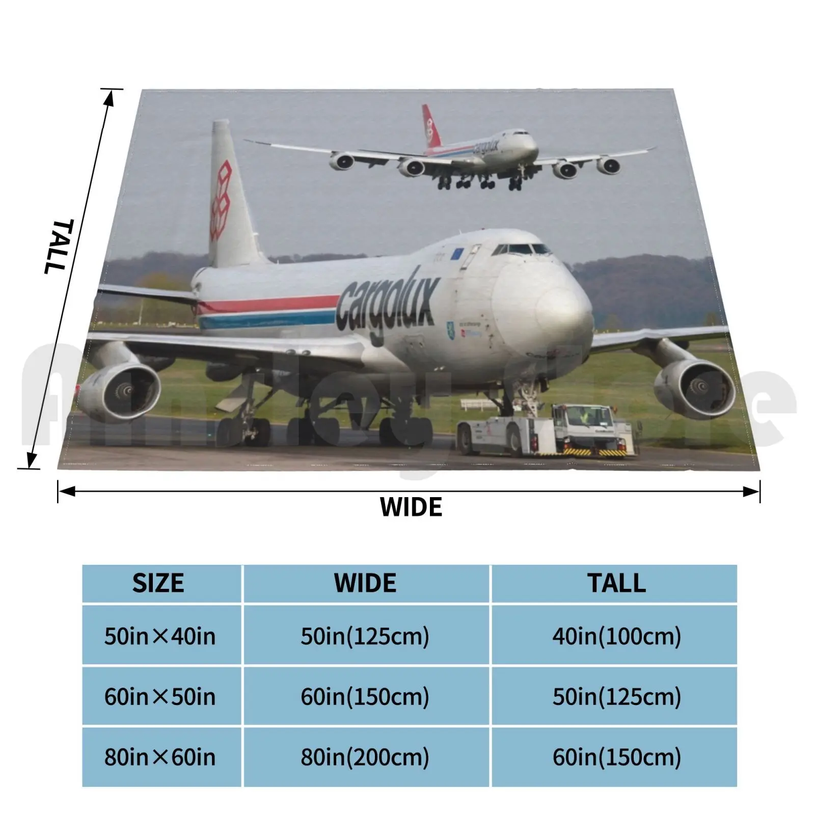 بطانية Cargolux المزدوجة أزياء مخصصة Cargolux 747 اكتشاف طائرة بوينغ