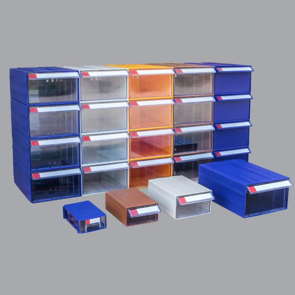 Stackable Plastic Thick Small Parts Cabinet Container Box Drawer Storage Shelf