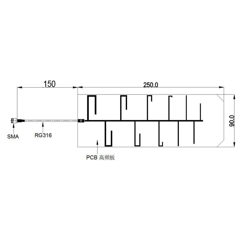 Imagem -05 - Yagi-rc Fpv Corrida Drone Antenna Pcb 900mhz Ciclo Logarítmico Omni Lora Wan nb Comunicação sem Fio 7dbi 915m