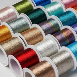 0.2MM X 100Meters Nylon Metallic Cord Thread String Colorful Rope Bead Wires For DIY Handmade Braided Jewelry Making 3 Strands