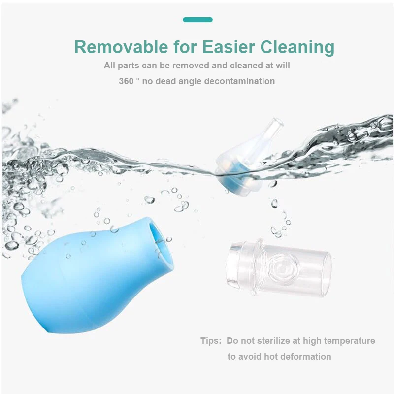 Infant Silicone Nasal Aspirator Pump Type Neonatal Cold Nasal Mucus Cleaner Antibackflow Baby Nasal Aspirator Safe and Non-Toxic