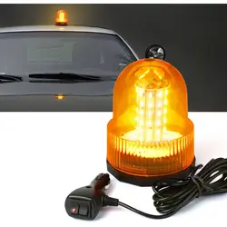 Car 12V 60 LED Rotating Strobe Light Amber/Yellow Forklift Rooftop Safety Warning Magnetic Mount lamp