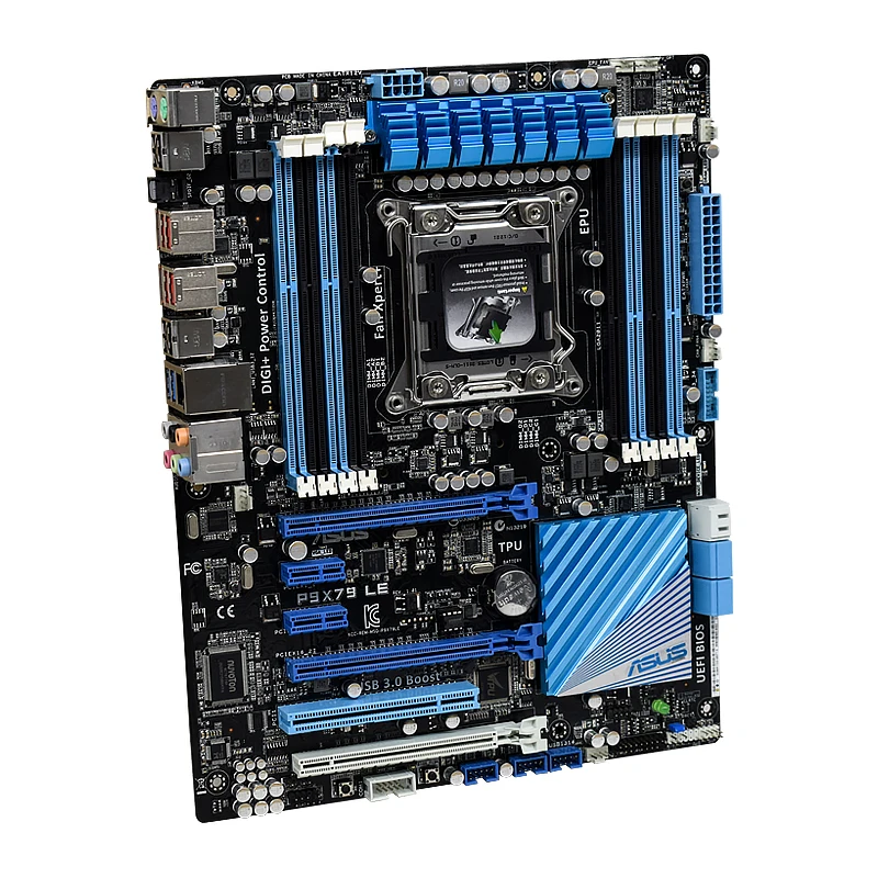 X79 Motherboard ASUS P9X79 LE Mining Motherboard LGA 2011 DDR3 64GB 3×PCI-E 3.0 X16 Support Xeon E5 2650 v2 Core i7 Cpus USB3.0