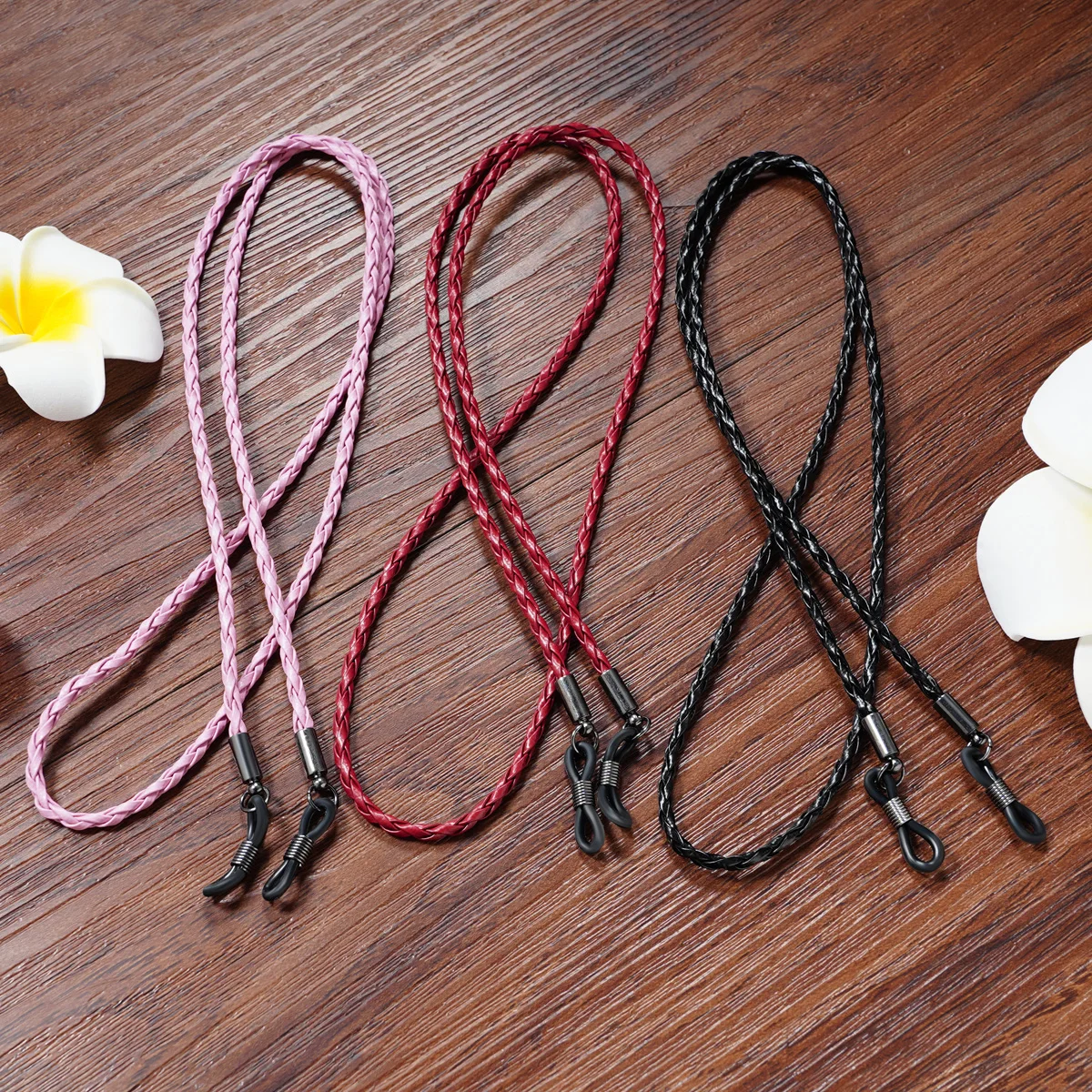 New Thick Twist Sunglasses Premium PU Leather Rope Chains Glasses Lanyard Straps Outdoor Sports Anti-Slip Eyeglasses Accessories