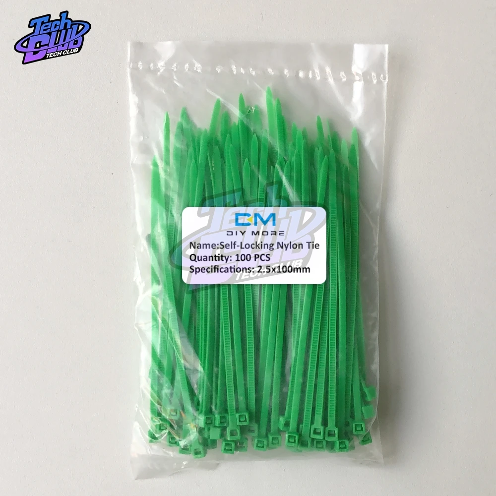 100ピース/ロット8色100ミリメートル2.5ミリメートルナイロンケーブルタイセルフロック強力なケーブルプラスチックジップタイワイヤーバインディングラップストラップ