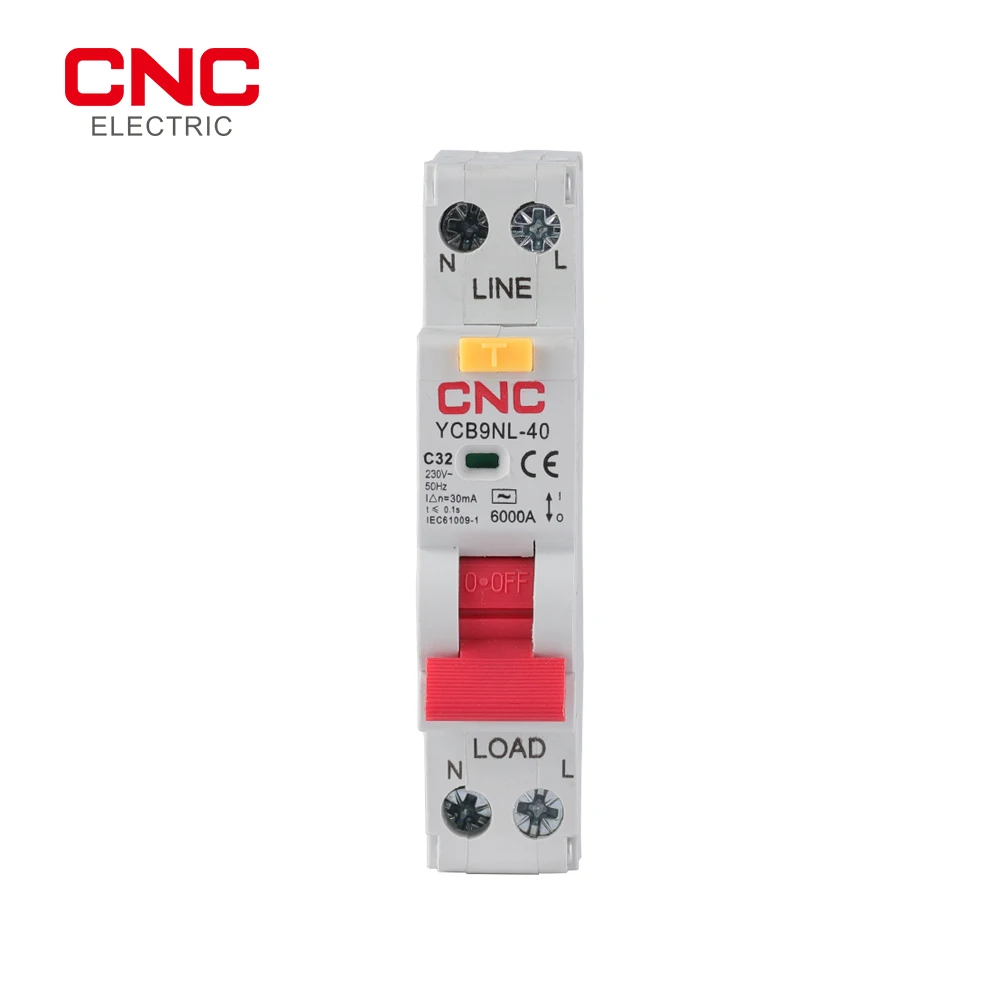 CNC 230V RCBO MCB 30mA Residual Current Circuit Breaker with Over Current Protection and short Leakage protection