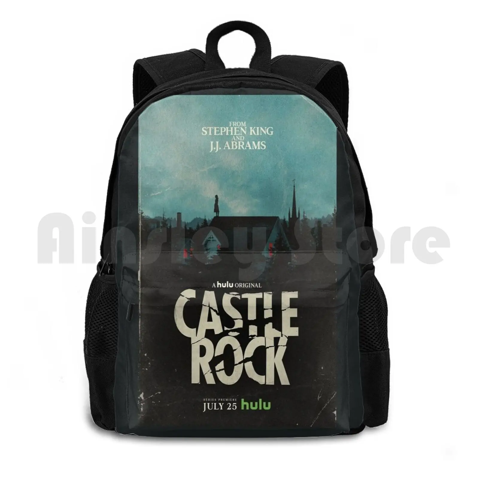 Castle Rock Outdoor Hiking Backpack Waterproof Camping Travel Rolling Music Stones 70s 60s Beatle Classic 1970s 80s Band Sees