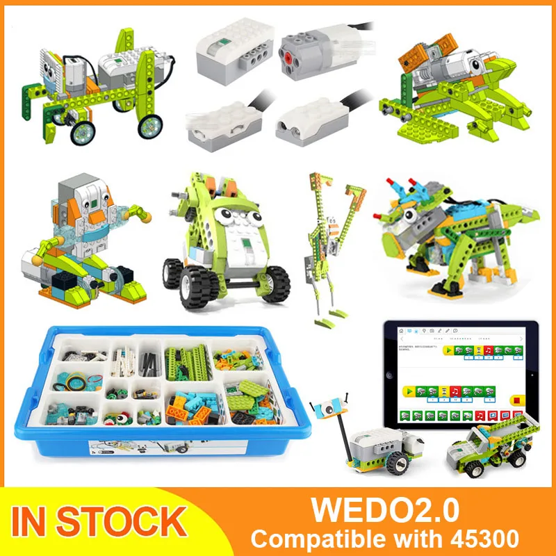 

280 pçs/técnica wedo 3.0 robótica construção conjunto blocos de construção compatível com 45300 wedo 2.0 educacional brinquedos