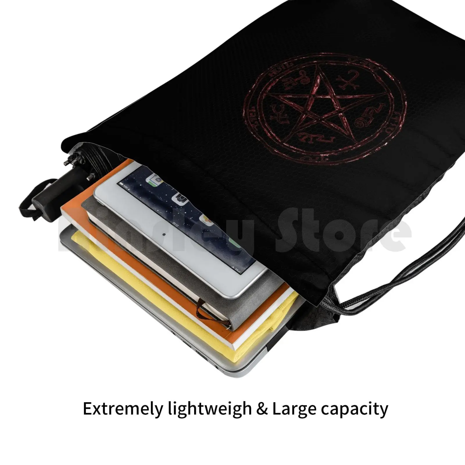 Devils Trap Backpack Drawstring Bag Riding Climbing Gym Bag Devils Devil Trap Supernatural Sam Dean Winchester Castiel