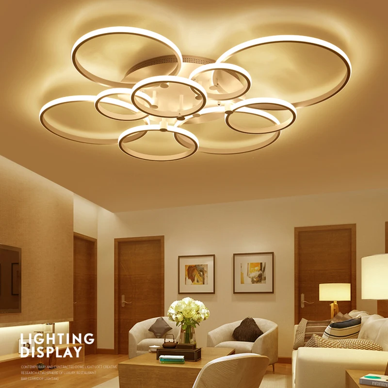 Modern Acrylic Multi-ring ceiling light suspension luminaire LED creative   lamp Living room Bedroom Decoration