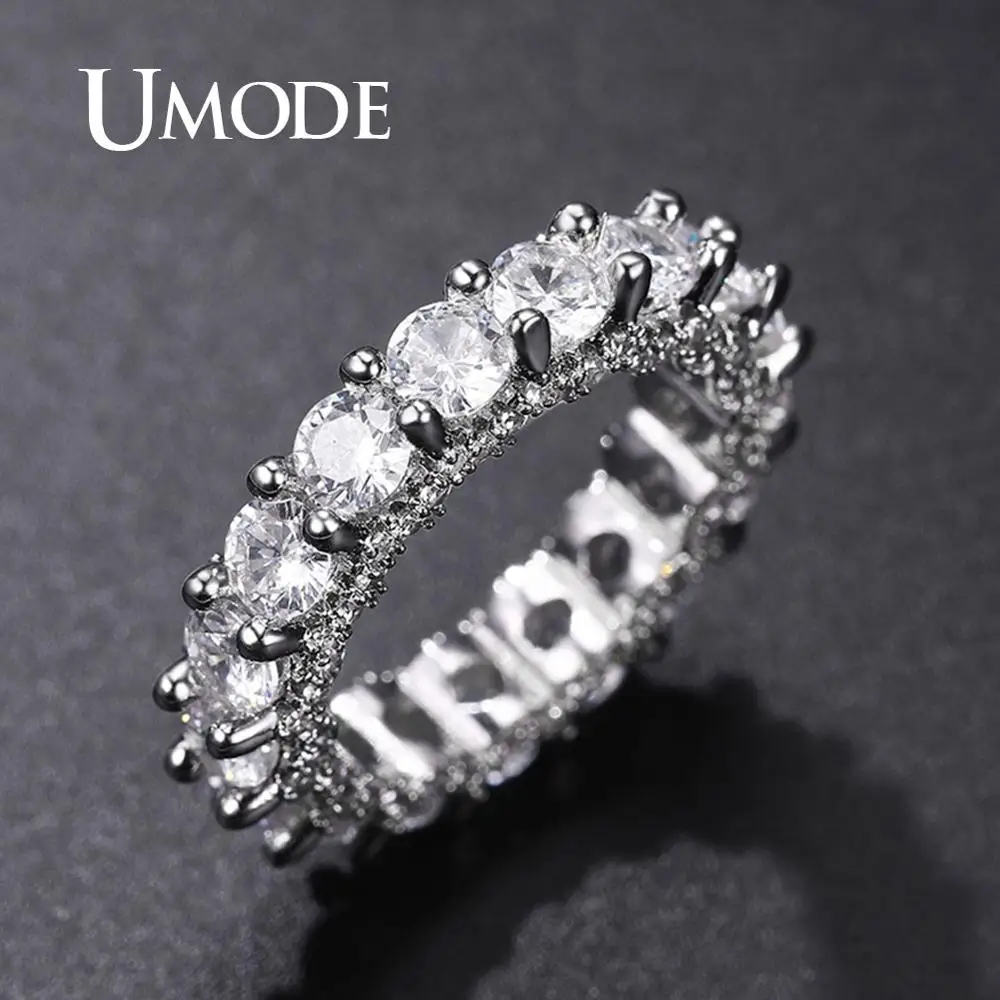 UMODE Wedding Eternity Rings for Women Eternity Bands Zirconia Luxury Ring Girls Engagement Jewelry Accessories UR0579A