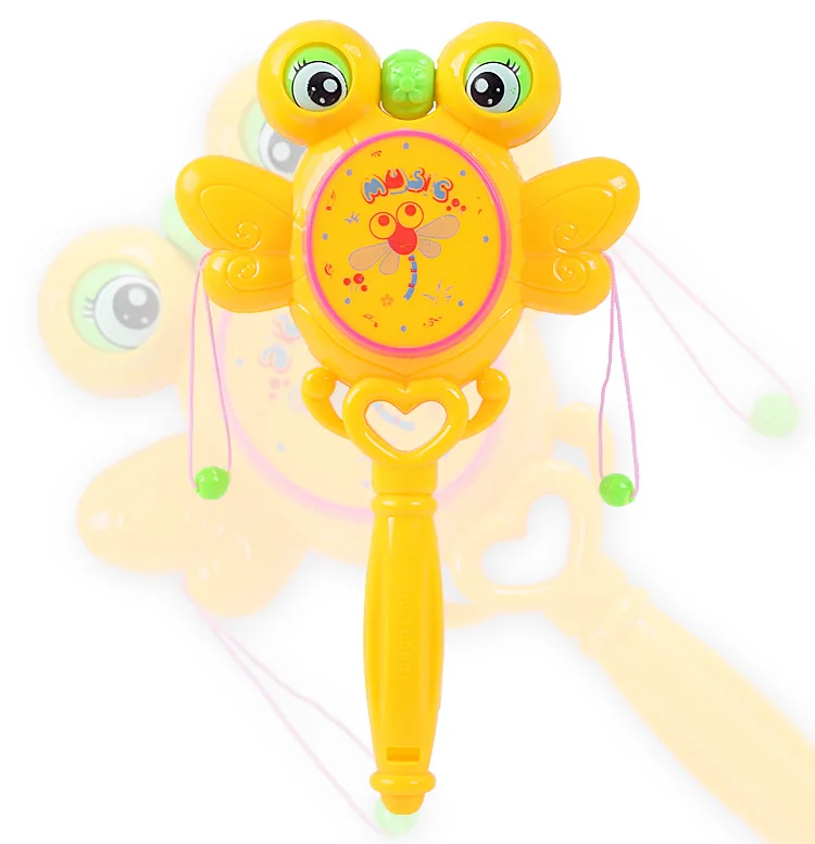 Infants And Young Children Toys To Whistle Dragonfly Rattle Hand Drum Rattles Infant Unisex Cheering Stick Plastic 2021