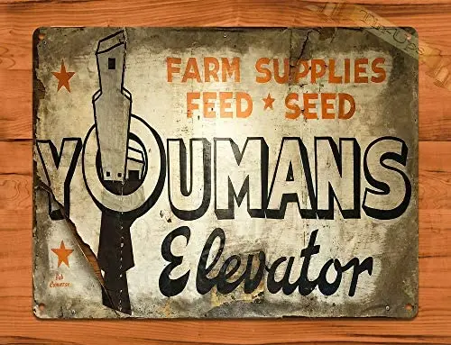 Youmans Elevator Rustic Barn Farm Feed Wall Decor TIN Sign