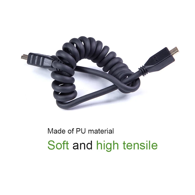 Lanparte cabo de micro para padrão de alta velocidade, compatível com hdmi 2.0 enrolado para 4k 10 bits para sony dslr, acessórios de câmera para atomos