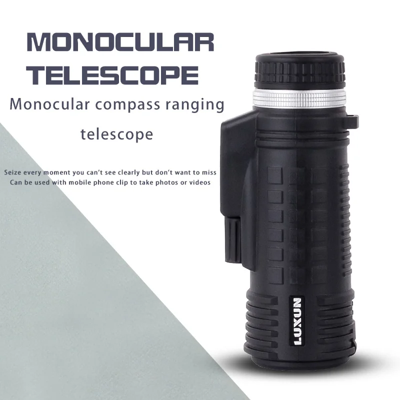 LUXUN 8x42 Monocular Telescope Built-in Compass Rangefinder BAK4 Prism Powerful Telescope Waterproof Hunting Monoculars image 2