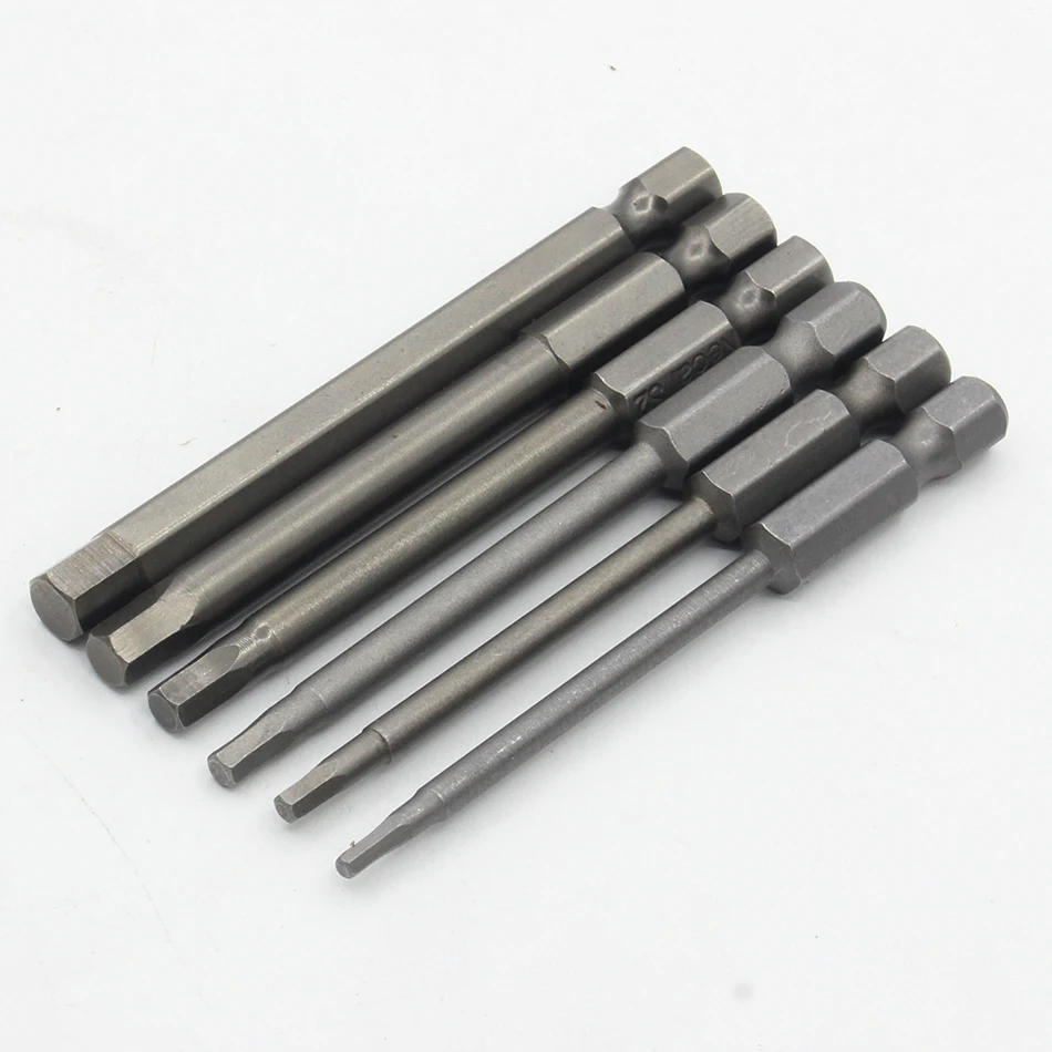 1Pcs long 75mm S2 Steel Inner Hexagon Head Screw Driver Screwdrivers Kit Hand Tools Magnetic Drill Screwdriver Set Bits