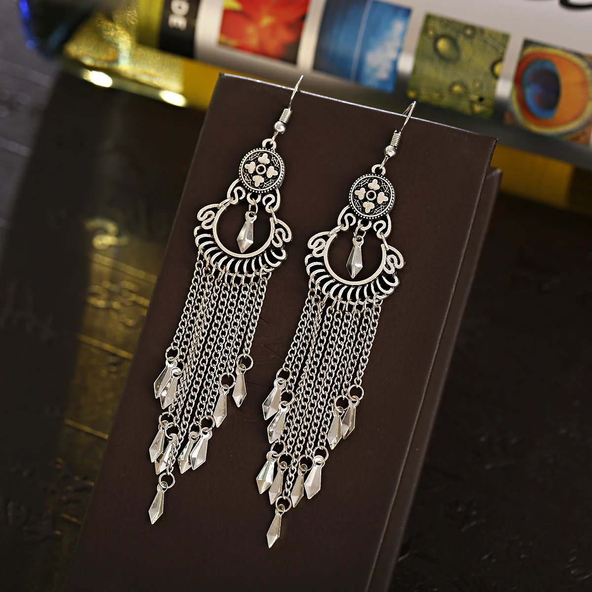 Chain Earrings For Women Long/Ethnic Earring Aesthetic Geometric Gypsy Dangle Ear Rings Indian Jhumka Jewelry Gift Kolczyki Girl