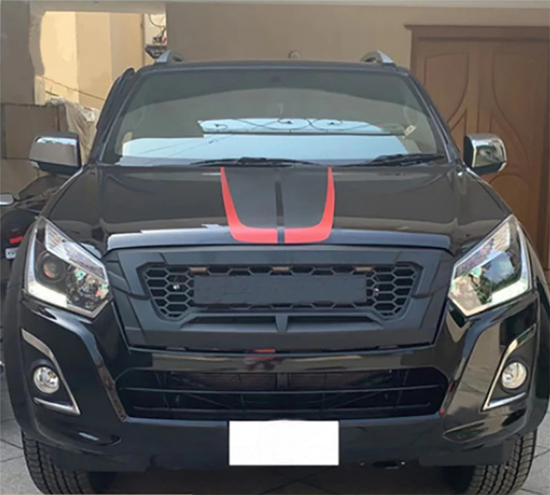 GRILL HIGH QUALITY RACING GRILLE GRILLS FRONT BUMPER MASK COVER FIT FOR ISUZU DMAX D-MAX 2016-2018