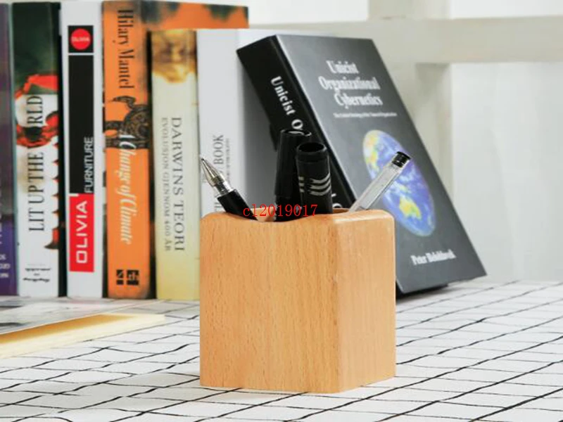 Creative solid wood pen holder wooden office supplies desktop learning stationery storage pen holder gift