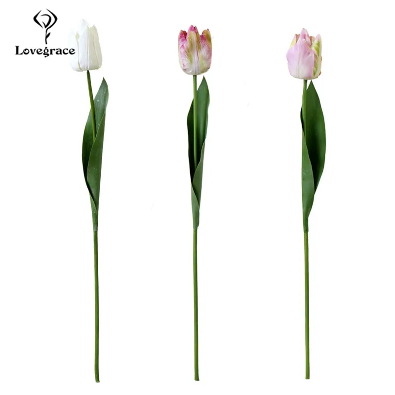 Pu flor artificial de tulipa, toque real, buquê de flores falsas para festa de casamento, decoração de casa e ar livre, entrega rápida