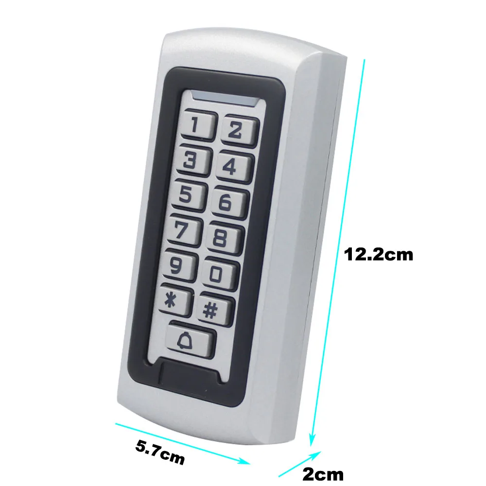 Metal Case 125Khz RFID Pasword Keypad Access Control System Standalone Proximity Card Reader 2000 User Door Access Control