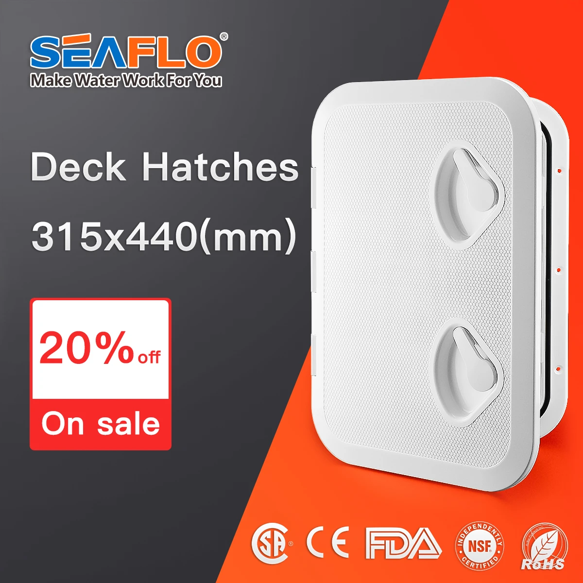 سيفلو-سطح السفينة الوصول هاتش غطاء ، مقاوم للماء ، المضادة للأشعة فوق البنفسجية ، عدم الانزلاق التفتيش ، قارب البحرية ، RV ، ABS ، 315x440 ، باب من البلاستيك #1