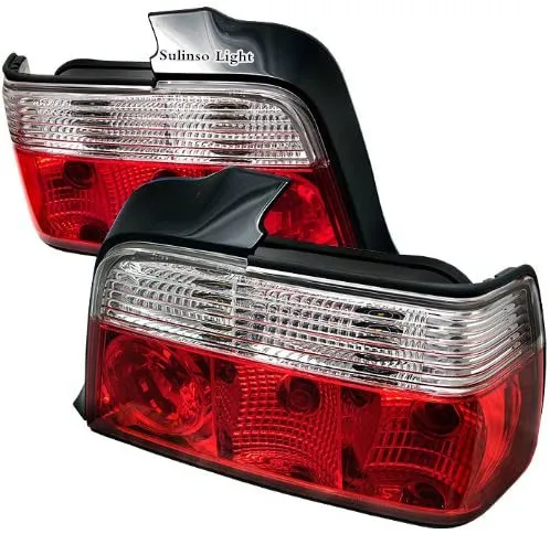 Sulinso  E36 3-Series 4Dr Crystal Tail Lights Red And Clear Lens Accessories