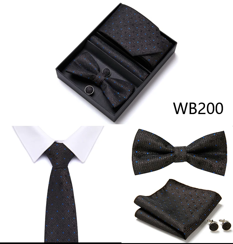 Krawatte für Männer, formelles Kleid, Smoking, Krawatte, Taschentuch, Fliege, Set, PlaisyParty, Bräutigam, Hochzeit, Schmetterling, Fliege in Box – Detail 37