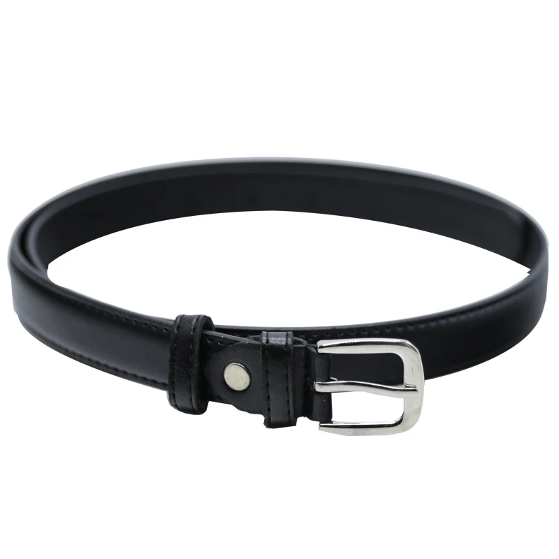 Women's Wild Simple Black Thin Belt Summer Men's Leather Pin Buckle Belt